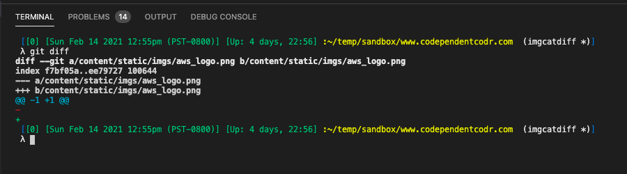 Image diff in non-iTerm terminal