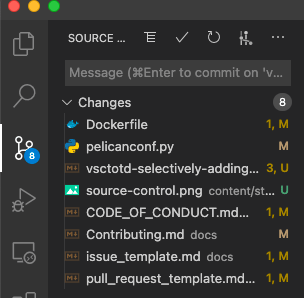 Showing Modified Files in the Source Control View